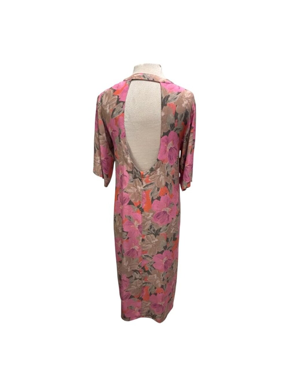 Saltwater Luxe Floral Open Back Maxi Dress Women’s Small Pink Boho Beachy - Picture 5 of 10